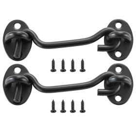 VEVOR Hook and Eye Gate Latch, 2 Pack Barn Door Latch Hook with Mounting Screws, Stainless Steel Hook and Eye Latch, Hook Lock for Sliding Barn Door
