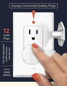 Outlet Covers Baby Proofing (6 Pack) – Always-Connected Child Proof Outlet Plug Covers for Electrical Outlets – Easy Install Baby Outlet Covers