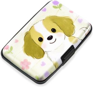 Credit Card Holder, RFID Blocking, Aluminum Alloy Hard Case, Small  Business Metal Wallet for Women Men, Dog