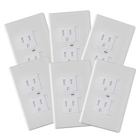 6-Pack Safety Innovations Self-Closing Outlet Covers (For Center Screw Outlets Only) - Measures 3"Wide x 4.75"High-An Alternative To Wall Socket Plugs
