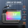 Endoscope Camera with Light, Triple Lens Borescope with 49.2FT Semi-Rigid Cable, 5" Screen 1080P Inspection Camera, 8 + 2 LED Lights