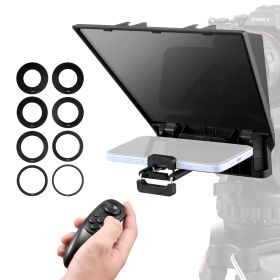 Teleprompter, 8" Aluminum Alloy, Desktop Prompter with Adjustable Spectroscope, Remote Control, for YouTube, Twitch, Zoom