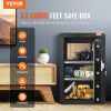 VEVOR Single Door 3.5 cu.ft Safe Box with Key Lock & Password, Safe Lock Box with Fireproof Bag, Key Rack, LED Light, and 2 Shelves for Money