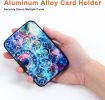 Credit Card Holder, RFID Blocking, Aluminum Alloy Hard Case, Small Business Metal Wallet for Women Men, Mandala
