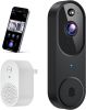 Wireless Wi-Fi Video Doorbell Camera with AI Motion Detection, 2 Way Audio, Night Vision, Cloud Storage, 2.4GHz Wi-Fi Only, Battery Powered