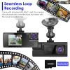 WiFi FHD 1080P Car Dash Cam 3 Channels Front Rear Inside Dash Camera with Loop Recording Reversing Visual 170° Wide Angle 64G Card Included
