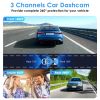 WiFi FHD 1080P 3 Channel Car Dash Cam Front Rear Inside With 32G MMC Card Motion Detection Loop Recording Infrared Night Vision Surveillance Car Camer