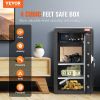 VEVOR Single Door 4.0 cu.ft Safe Box with Key Lock & Password, Safe Lock Box with Fireproof Bag, Key Rack, LED Light, 2 Shelves