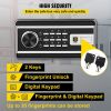 VEVOR Safe Box, 0.8 CU.FT Fingerprint Safe Box for Money with 2 Keys & Digital Keypad, Q235 Steel Safe Box for Storing Cash, Jewelry, Pistols