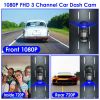 WiFi FHD 1080P Car Dash Cam 3 Channels Front Rear Inside Dash Camera with Loop Recording Reversing Visual 170° Wide Angle 64G Card Included