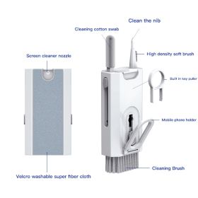 5 In 1 Screen Cleaner Kit Camera Phone Tablet Laptop Screen Cleaning Tools Earphone Cleaning Brush Pen For Office (Color: Q8 White, Quantity: 1PC)
