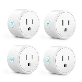 Bluetooth WiFi Smart Plug - Smart Outlets Work with Alexa; Google Home Assistant; Remote Control Plugs with Timer Function; ETL/FCC/Rohs Listed Socket (Number of Items: 4)