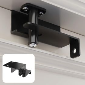 Adjustable Child Safety Door Top Lock Metal Child Proof Door Top Lock for Interior & Exterior & French Door Lock & Unlock from Either Sides for Childp (Color: 1 Pcs-Black)