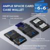 Mens Business Card Holder, Slim Card Wallet for Men and Women, RFID Blocking Wallet with Pop-Up Function, Thin Design, Metal Cases Holds 6+6 Cards